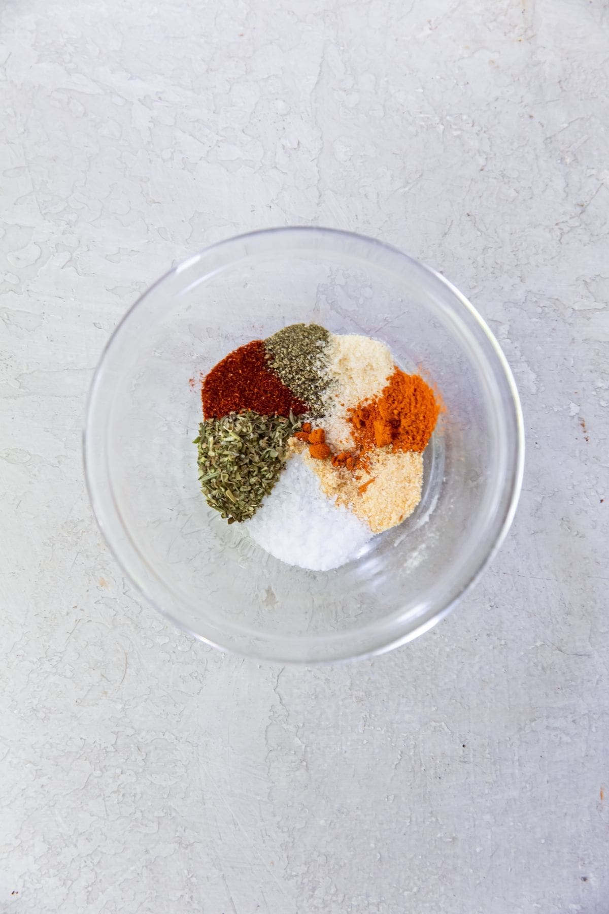 All the dry seasoning in a bowl