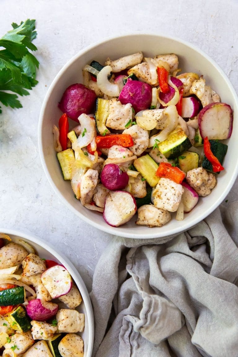 Air Fryer Chicken and Veggies - Great for Meal Prep!