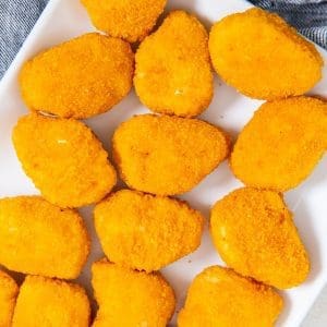 plate full of chicken nuggets