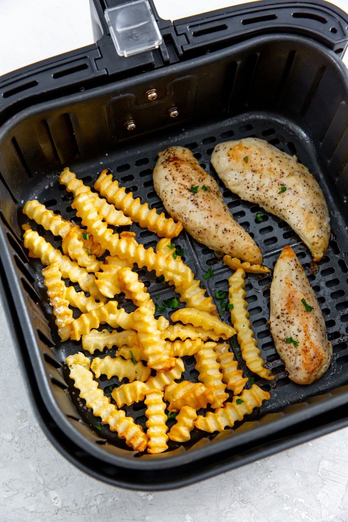 Easy Air Fryer Chicken Tenders and Fries