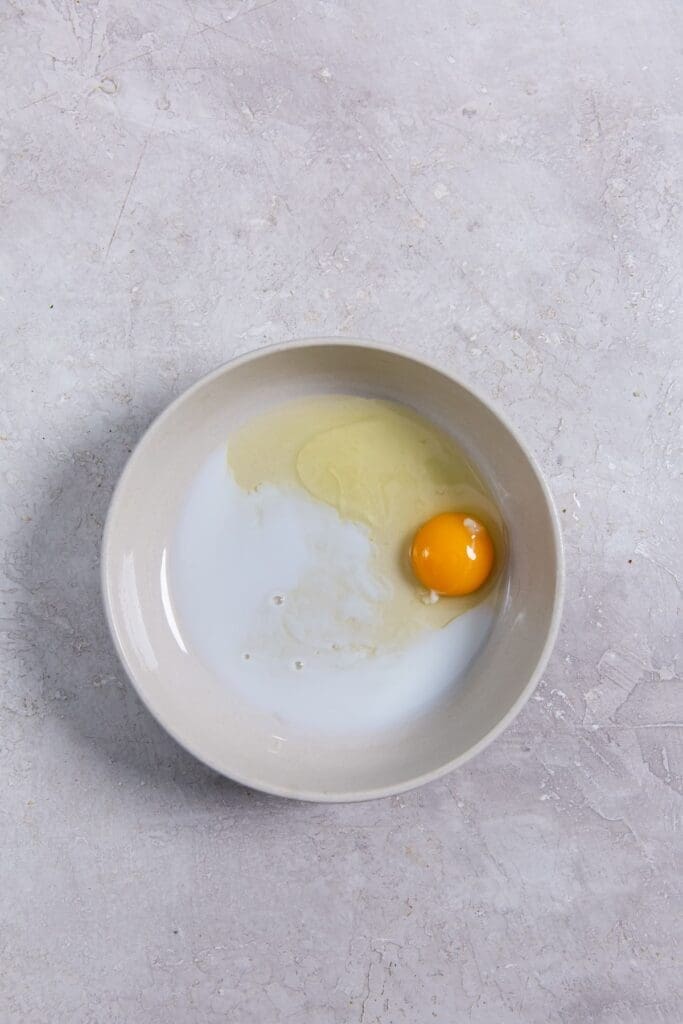 bowl with egg and milk