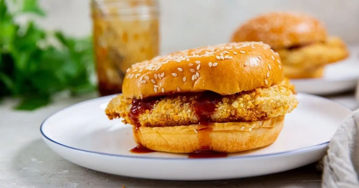 Chicken Air Fryer Recipes That You Need Easy Air Fryer Katsu Chicken Sandwich on a Plate